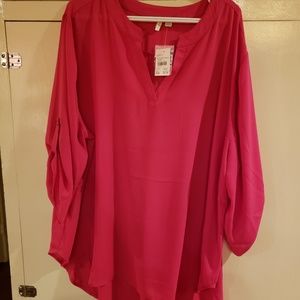 Thin nylon dress blouse. Hot pink. Cato fashion